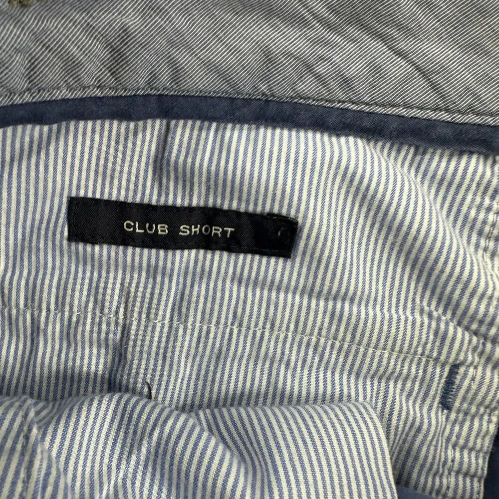 J.Crew Club Shorts Mens 35 Blue Chino 9 Inseam Flat Front Casual Summer